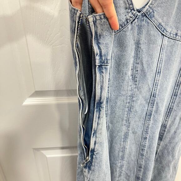 la lavon Denim Dress Size Large Midi Western Rodeo Cowgirl - Picture 7 of 14